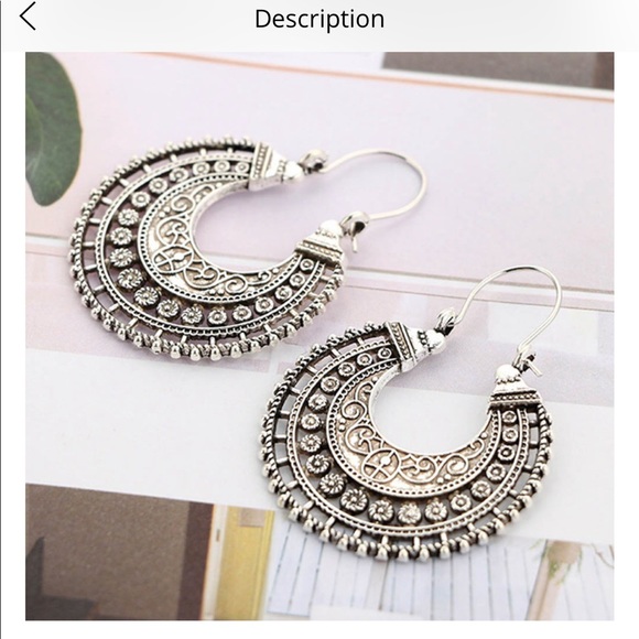 New Indian Tribal Brass Dangle Drop Earrings - Picture 2 of 4